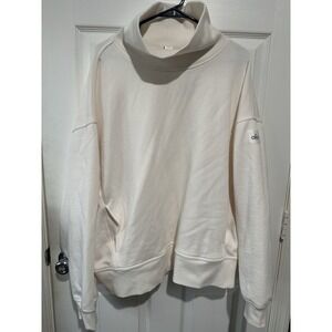 Alo Hazy Mock Neck Pullover Ivory Large